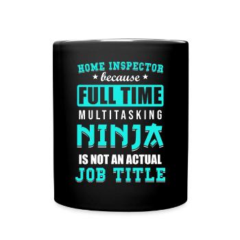Building inspector Spruch - Full Colour Mug - black - Front