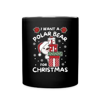 Je veux un ours polaire pour Noël mignons ours polaires - Mug uni - noir - Devant