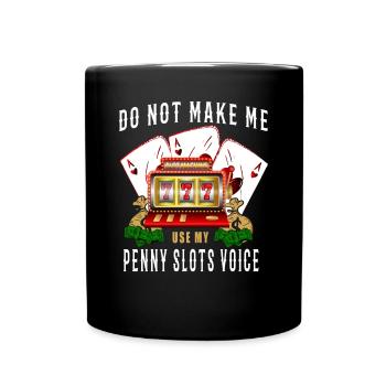 Casino Gambling Slot Machine à sous Jeu de cartes - Mug uni - noir - Devant