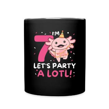 7ème anniversaire axolotl sept ans axolotls sucrés - Mug uni - noir - Devant