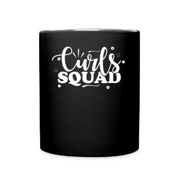 Curls Squad Lockige Harre Gruppe - Tasse einfarbig - Schwarz - Vorne