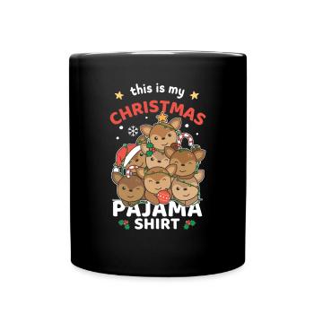 Reh Chemise de pyjama de Noël Joyeux Noël - Mug uni - noir - Devant