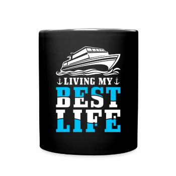 Citation inspirante du capitaine bateau - Mug uni - noir - Devant