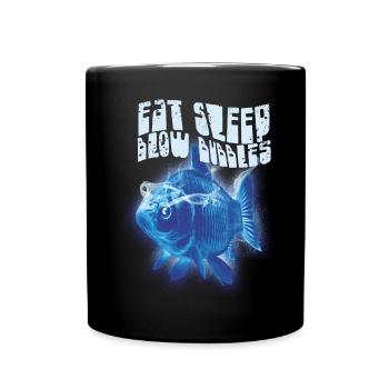 Essen Sie Schlafblasen FaDhead Fisch Meerwasser - Tasse einfarbig - Schwarz - Vorne