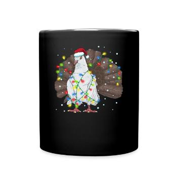 Indische Pfautauben Tauben Weihnachtsoutfit - Tasse einfarbig - Schwarz - Vorne