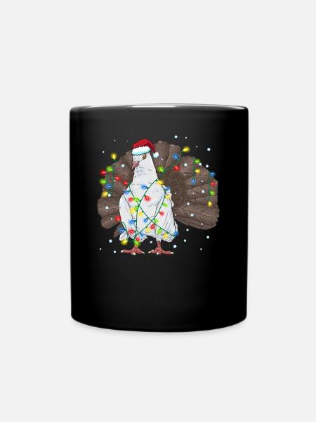 Indische Pfautauben Tauben Weihnachtsoutfit - Tasse einfarbig - Schwarz