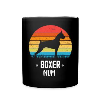 Chien boxeur - Mug uni - noir - Devant
