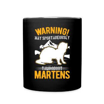 Avertissement : Martres, Visons, Blaireaux, Martres des pins - Mug uni - noir - Devant