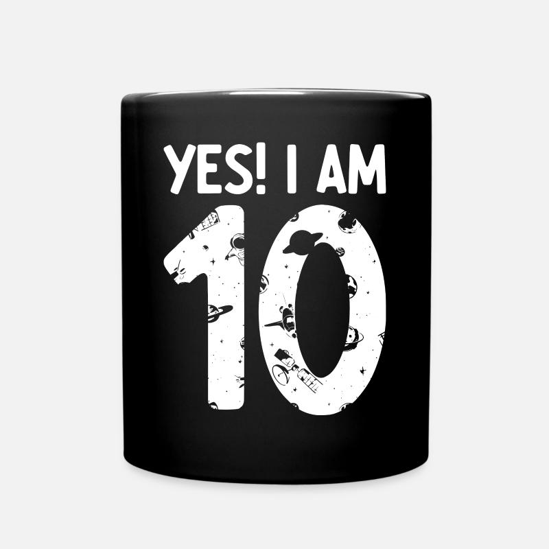 Oui! J’ai 10 ans 10 anniversaire astronaute de l’espace Bir - Mug uni - noir