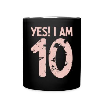 Space Astronaut Kids Birthday 10 Years Old 10th Bi - Tasse einfarbig - Schwarz - Vorne