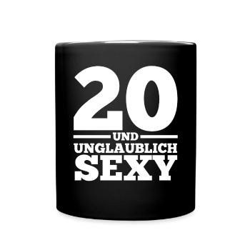 Zwanzig 20 Jahre Zwanzigster Geburtstag - Tasse einfarbig - Schwarz - Vorne
