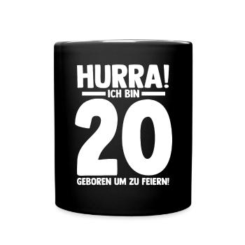 Zwanzig 20 Jahre Zwanzigster Geburtstag - Tasse einfarbig - Schwarz - Vorne