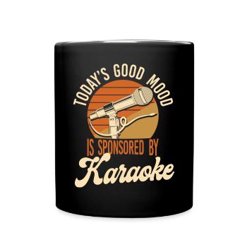 Karaoke Singer Retro Vintage - Tasse einfarbig - Schwarz - Vorne