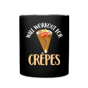 Crepe Gifts for Crepe Lover - Full Colour Mug - black - Front