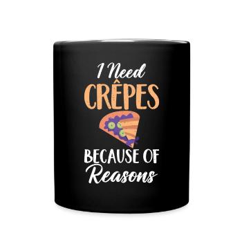 Crepe Gifts for Crepe Lover - Full Colour Mug - black - Front
