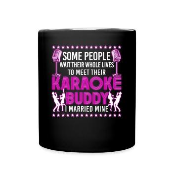 Chanteur de karaoké Mari Femme - Mug uni - noir - Devant