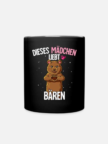 Bär Mädchen - Tasse einfarbig - Schwarz