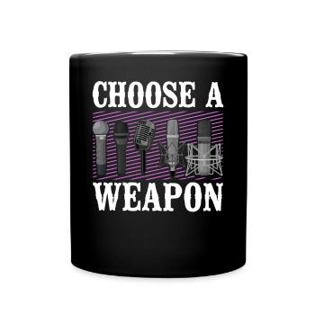Karaoke Singer Microphone Vocalist - Full Colour Mug - black - Front