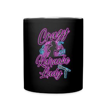 Karaoke Singer 80s Retro Crazy - Tasse einfarbig - Schwarz - Vorne