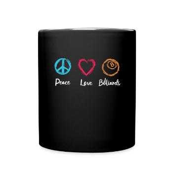 Peace Love Billiards - Full Colour Mug - black - Front