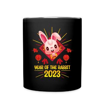 Zodiac Happy Chinese New Year of the Rabbit 2023 - Tasse einfarbig - Schwarz - Vorne