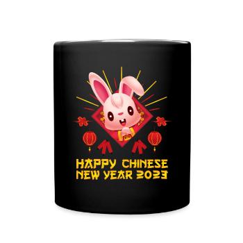 Zodiac Happy Chinese New Year of the Rabbit 2023 - Tasse einfarbig - Schwarz - Vorne