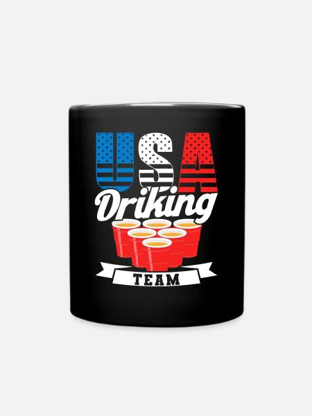 Usa Drinking Team - Tasse einfarbig - Schwarz