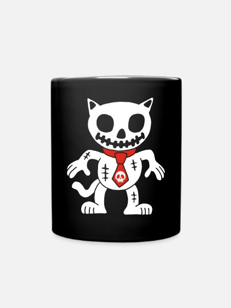 Weiße Katze Voodoo Puppe - Tasse einfarbig - Schwarz