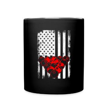 Amerikanischer Billardspieler - Tasse einfarbig - Schwarz - Vorne
