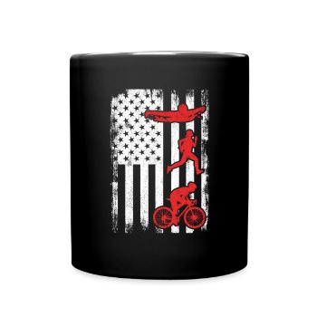 Patriotischer Triathlet - Tasse einfarbig - Schwarz - Vorne