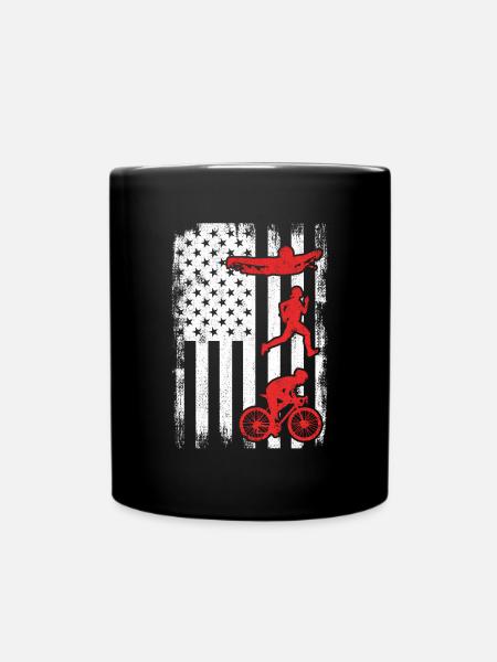 Patriotischer Triathlet - Tasse einfarbig - Schwarz