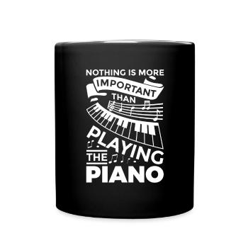 Klavier Motivation - Tasse einfarbig - Schwarz - Vorne
