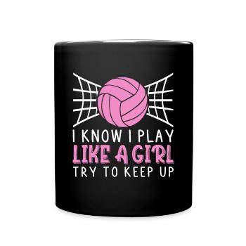 Funny Volleyball Design For Women Girls Volleyball - Full Colour Mug - black - Front