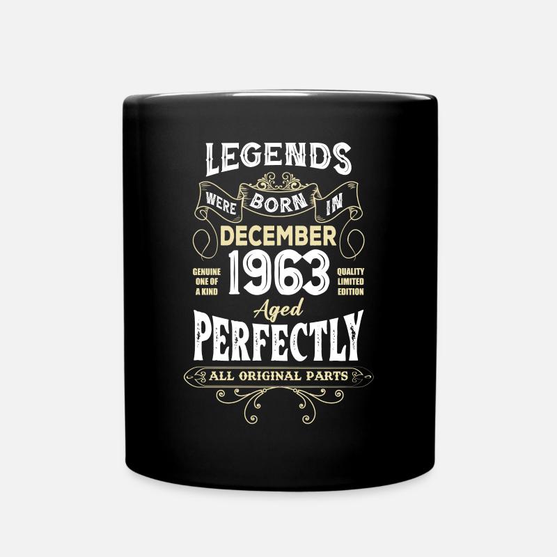 Legends Were Born In December 1963 Birthday - Full Colour Mug - black