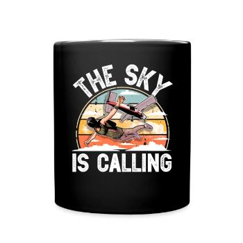 Skydiving Parachuting Parachute - Full Colour Mug - black - Front