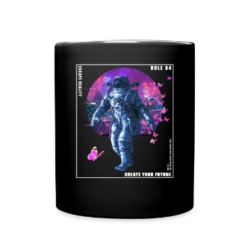 Vaporwave Glitch Retro Astronaut - Tasse einfarbig - Schwarz - Vorne