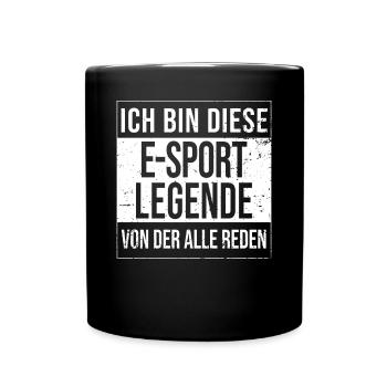E-Sportler Gamer Geburtstag geboren Legende - Tasse einfarbig - Schwarz - Vorne