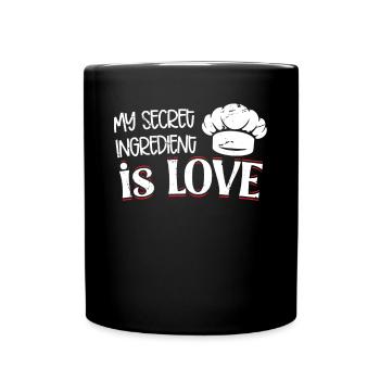 Chef Secret Ingredient Is Love Cooking Chef - Full Colour Mug - black - Front
