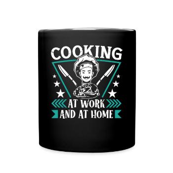 Chef Cooking At Work And At Home Cooking Chef - Full Colour Mug - black - Front