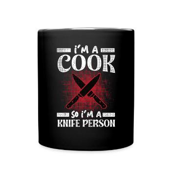 Chef at A Knife Person Cooking Chef Chefs - Full Colour Mug - black - Front