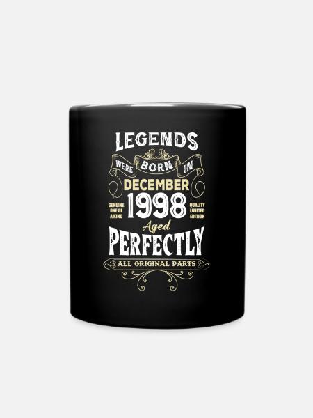 Les légendes sont nées en décembre 1998 anniversaire - Mug uni - noir