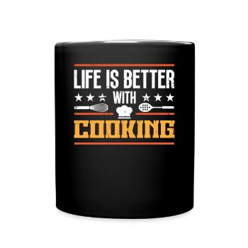 Koch Life Is Better With Cooking Kochen Chefkoch - Full Colour Mug - black - Front