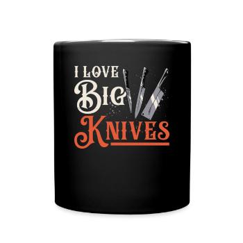 Chef J’aime les grands couteaux Chef cuisinier Chefs - Mug uni - noir - Devant