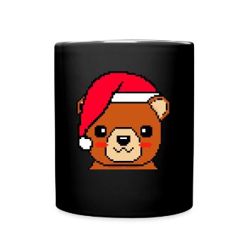 Noël pixélisé d’ours - Funny Bear Noël - Mug uni - noir - Devant