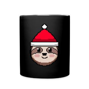 Sloth pixelated Christmas - Funny Sloth - Full Colour Mug - black - Front