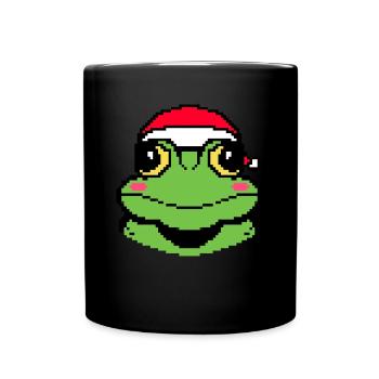 Frog Pixélisé Christmas - Drôle - Mug uni - noir - Devant