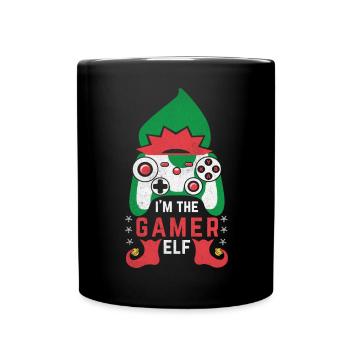 Elfe de Noël Gamer chez Digital Embroidery - Mug uni - noir - Devant