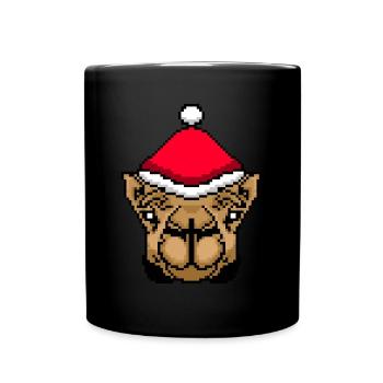 Kamel verpixelt Weihnachten - Lustige Kamel - Tasse einfarbig - Schwarz - Vorne