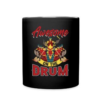 Awesome On The Drum - Dragon Boat - Tasse einfarbig - Schwarz - Vorne