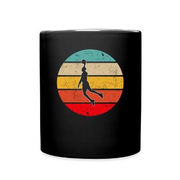 Basketball Retro - Tasse einfarbig - Schwarz - Vorne